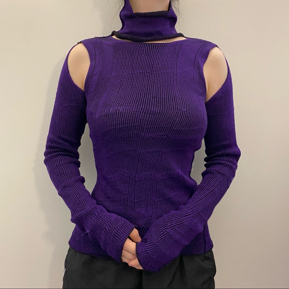 MM6 knitted cut out sweater